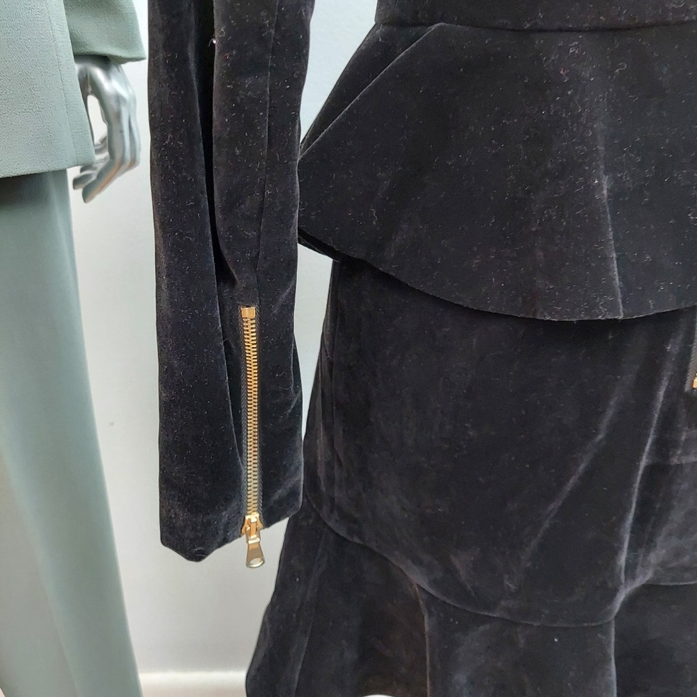 Sistaress Velvet Ruffle Cocktail Dress sz M - Picture 6 of 14